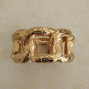 Goldtone Large Linked Hinged Bangle Bracelet